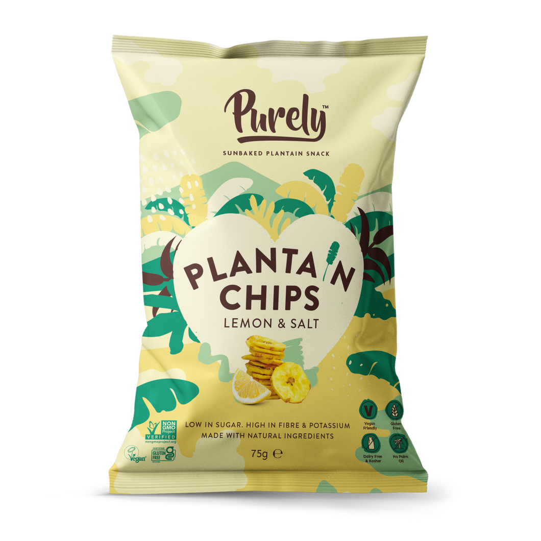 Purely Plantain Chips Lemon and Salt - Sharing Bag